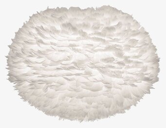 Bild av elegant lampskärm med mjuka, vita fjädrar