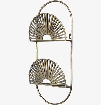 Bild av elegant antik mässing vägghylla med design