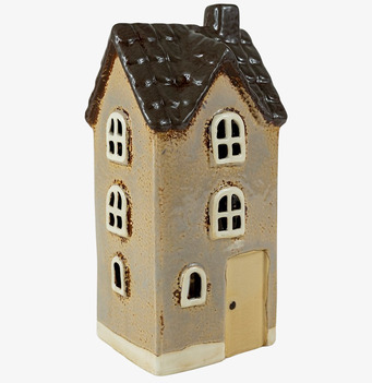 Bild av charmigt husformat ljuslykta i keramik