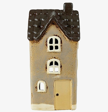 Ljuslykta Hus Beige från Det Gamle Apotek i keramik