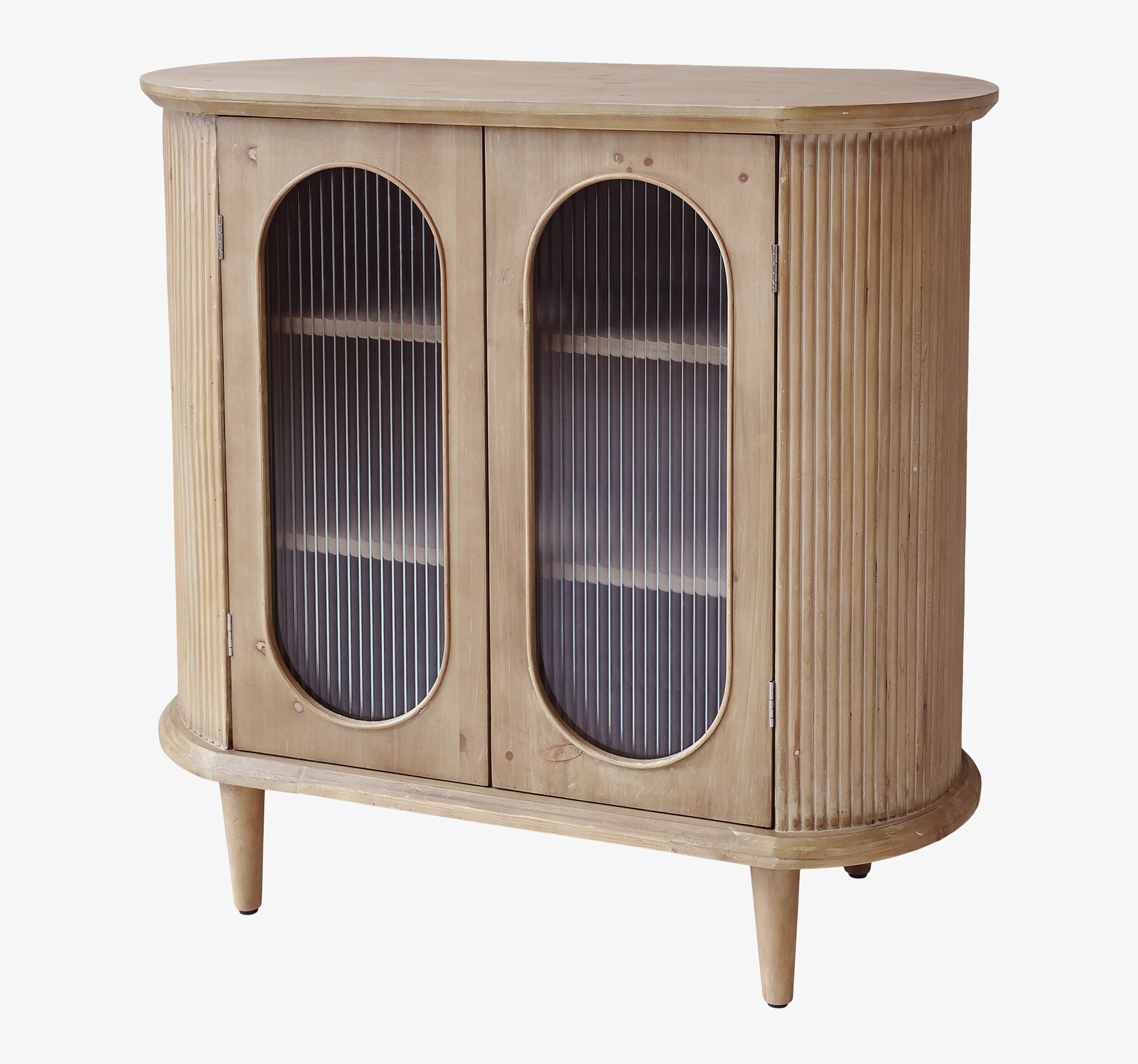 Skänk Med Glasdörrar från Chic Antique i naturlig träfinish