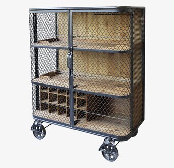 Bild av rustikt barskåp med industriell design