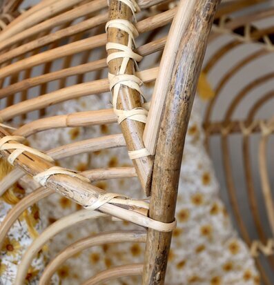 Bild av detaljrik hantverksmässig rottinghängstol