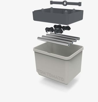 Bild av innovativ trädgårdsprodukt med vattentank