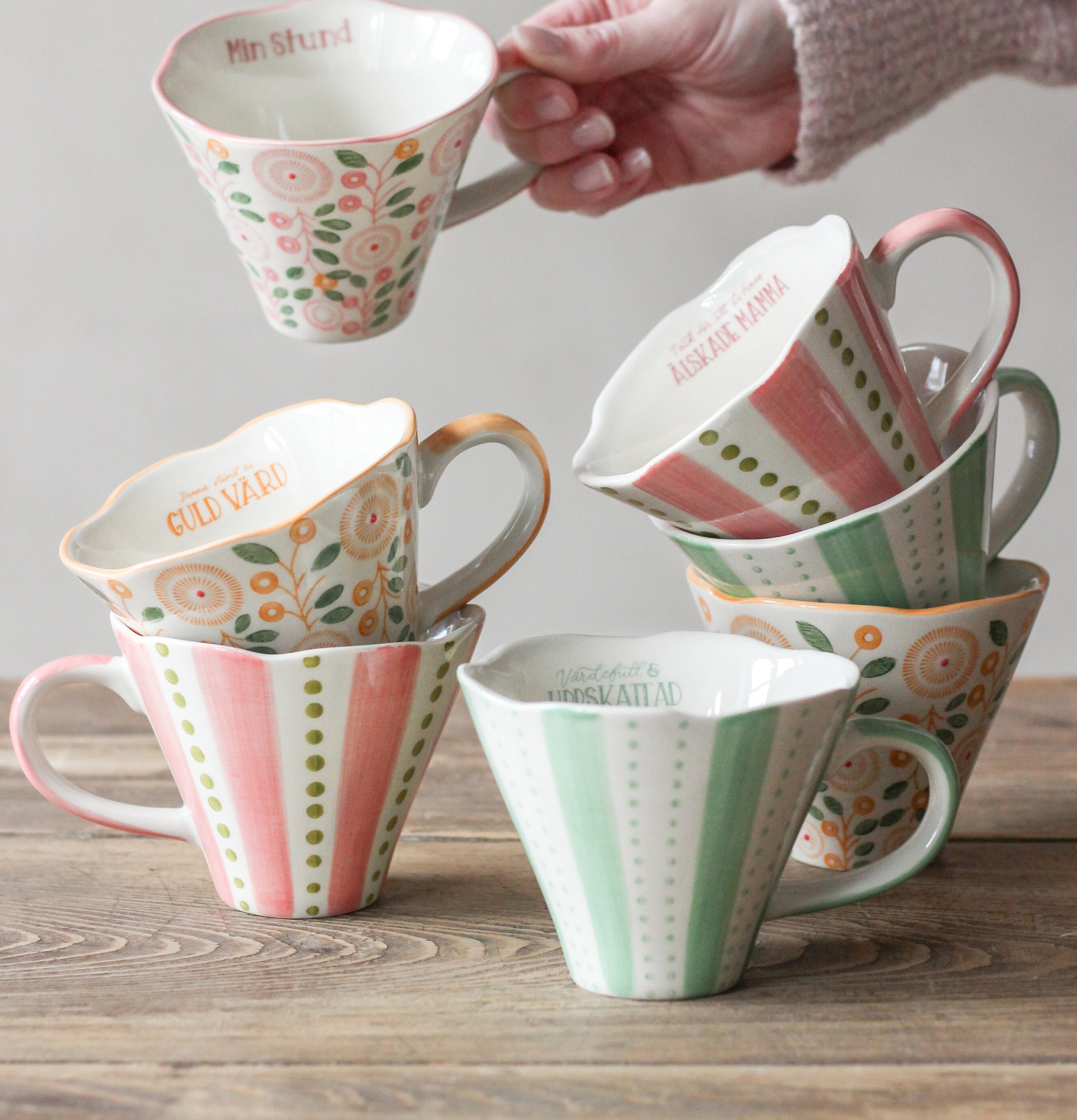 Mugg - Älskade Mamma från Majas Cottage i rosa och vitt