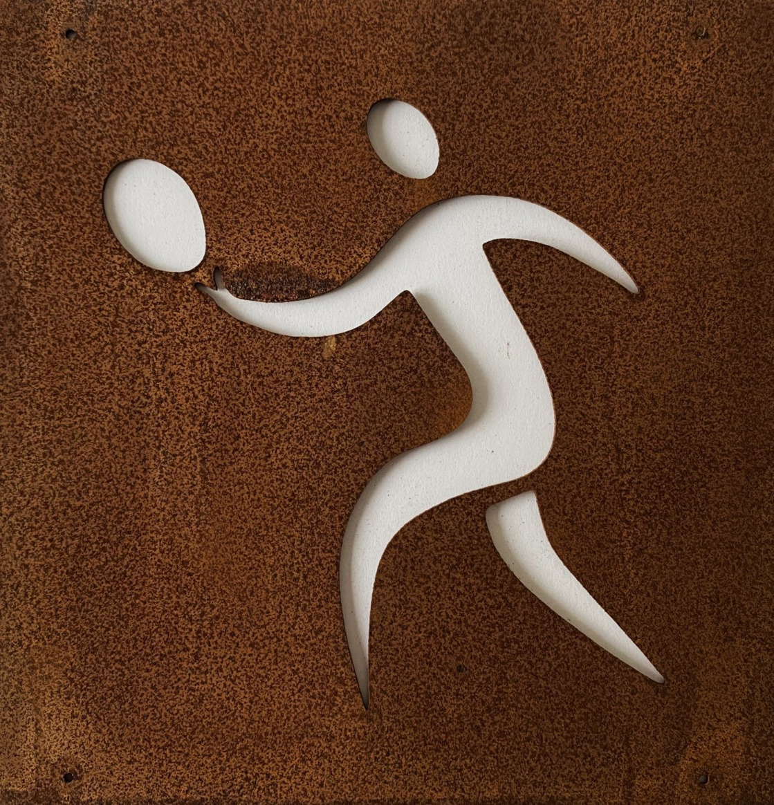 Bild av dekorativ metallskylt för racketssportälskare