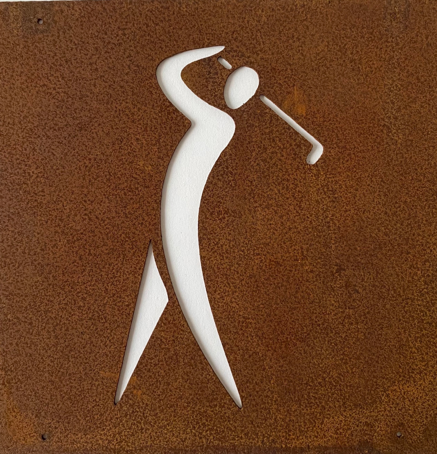 Skylt Golfare (armeringsnät) från Lind Decoration i rostig metall