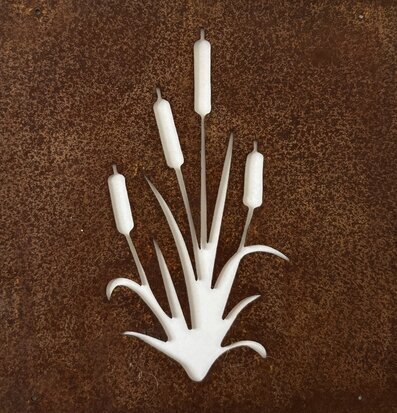 Bild av stilfull metallskylt med kaveldunmotiv