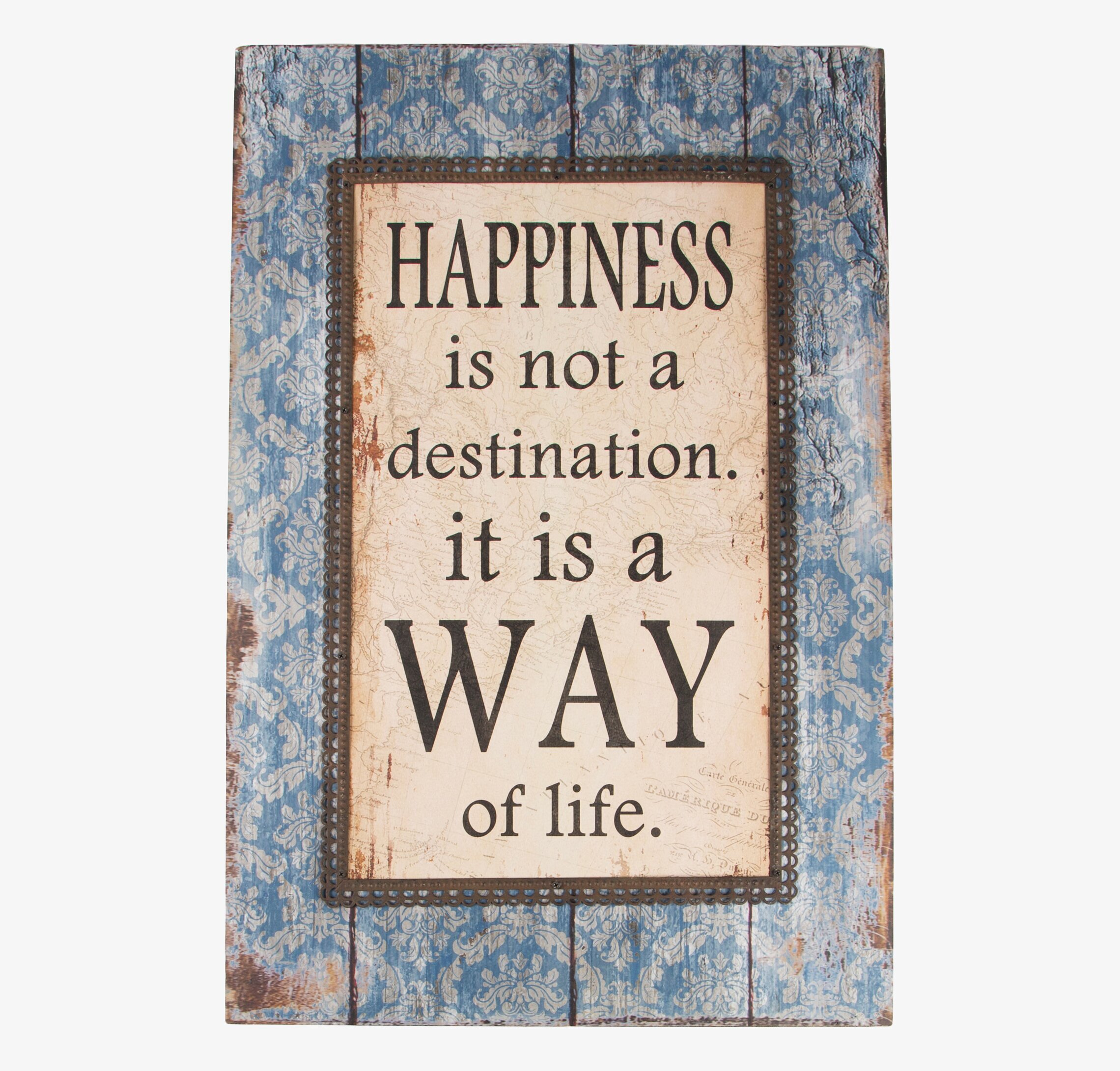 Tavla - Happiness Is A Way från Sass & Belle på ljus trävägg