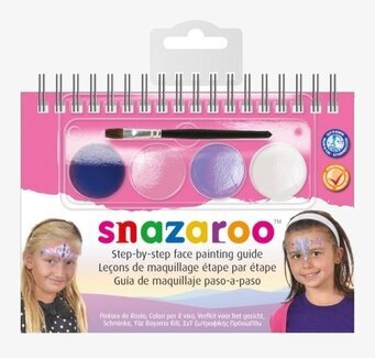 Bild av ansiktsmålningsset med färger och pensel