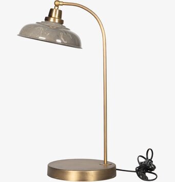 Foto av elegant bordslampa med greige skärm