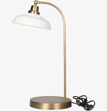 Bild av stilren bordslampa med gyllene detaljer