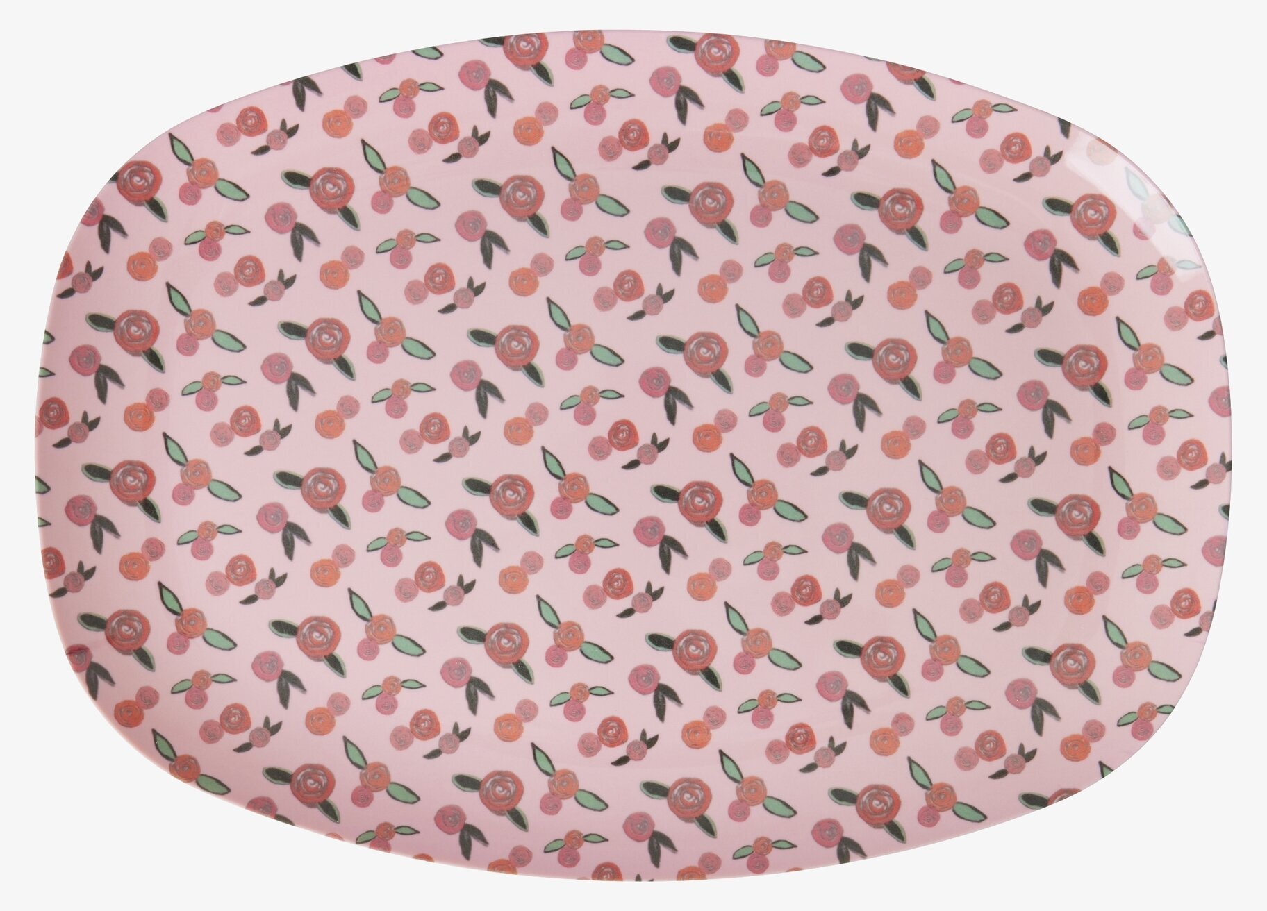 Tallrik A Rose Is A Rose Print från Rice med rosor och blad