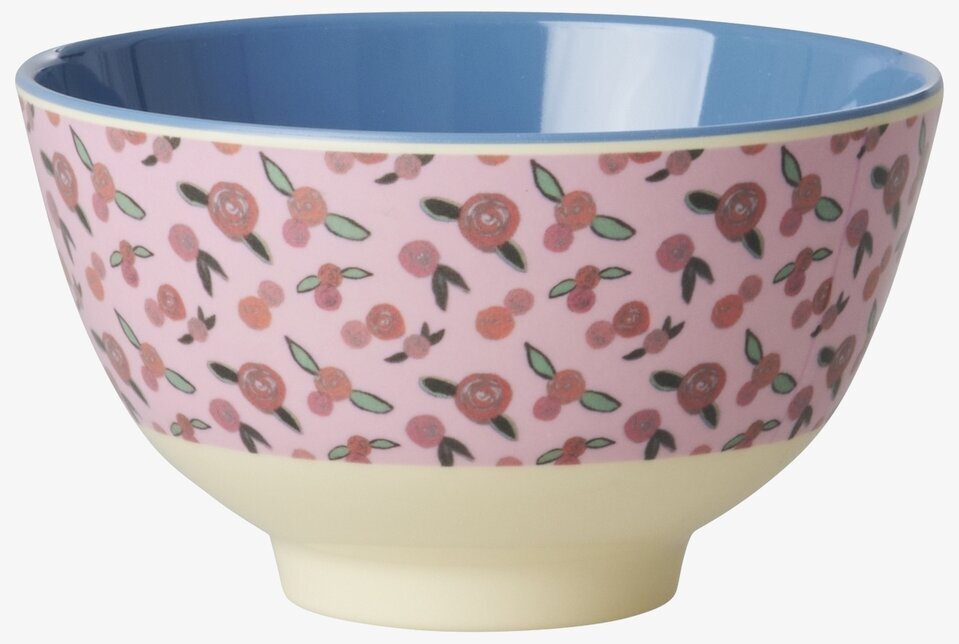 Liten Skål A Rose Is A Rose Print från Rice med blommönster