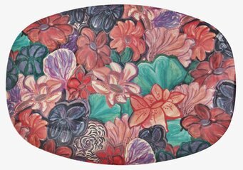 Bild av tallrik med blomstermotiv och levande färger