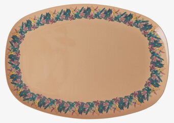 Bild av rektangulär tallrik med blommönster