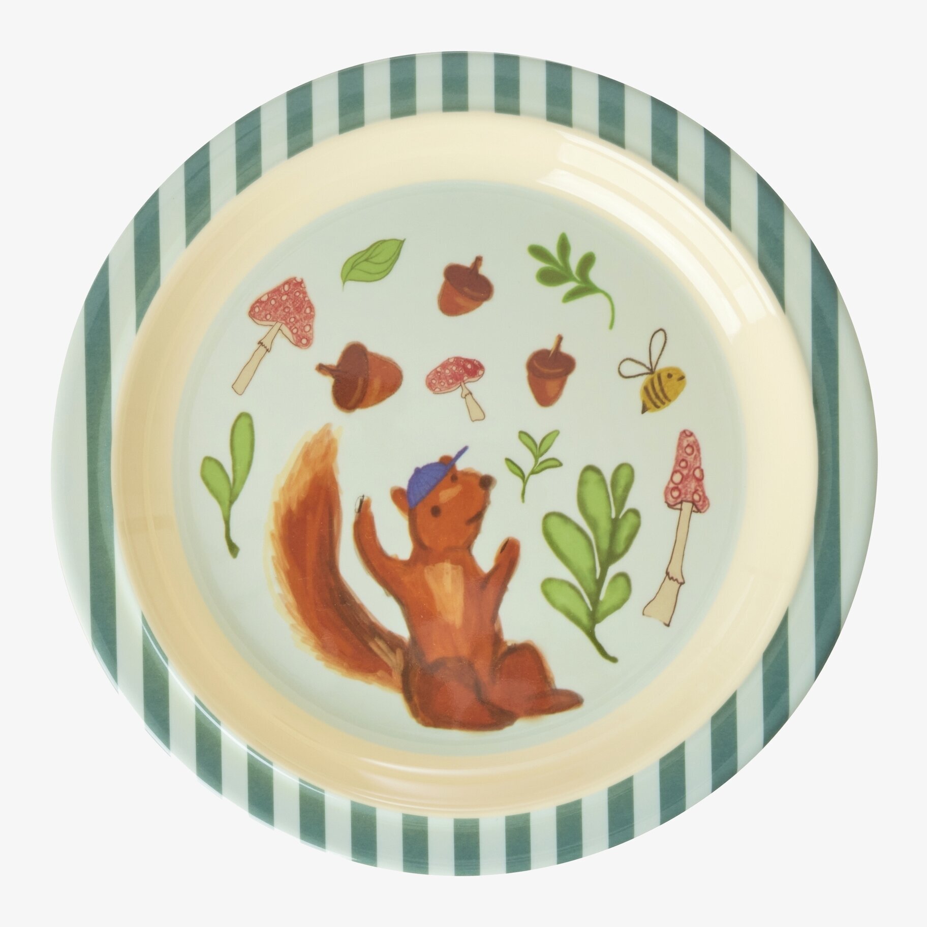 Barntallrik Blue Happy Forest Print Print från Rice