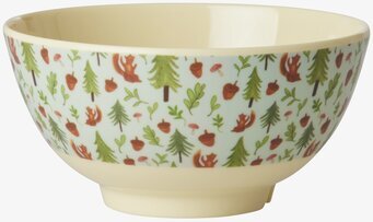 Bild av stilfull skål med skogsmotiv och krämvit insida