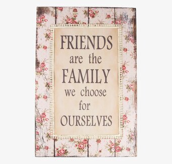 Bild: Dekorativ tavla med budskap om vänskap och familj