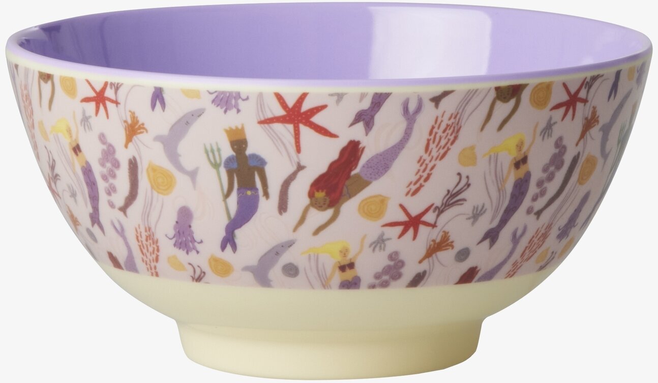 Foto av färgglad skål med havstema och sjöjungfrur