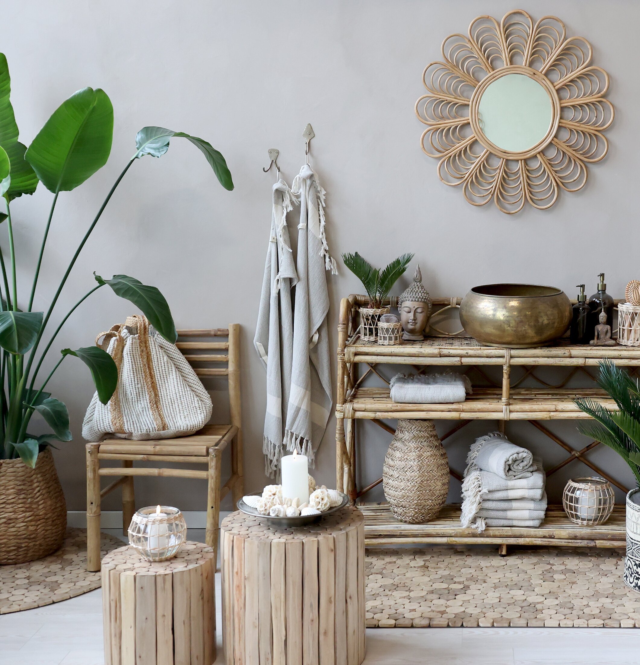 Bild av harmonisk inredning med naturnära element