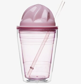 Bild av trendig dryckesbehållare med rosa detaljer