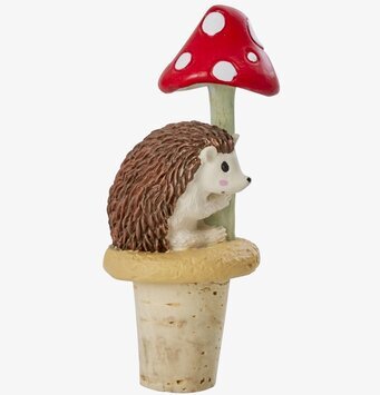 Bild av fantasifull vinkork med igelkott och svamp