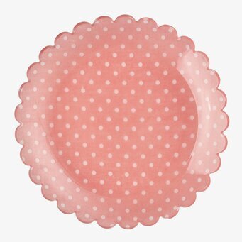 Bild av elegant assiett med vågig kant och prickar