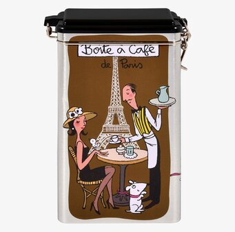 Bild av charmig kaffeburk med Paris-motiv