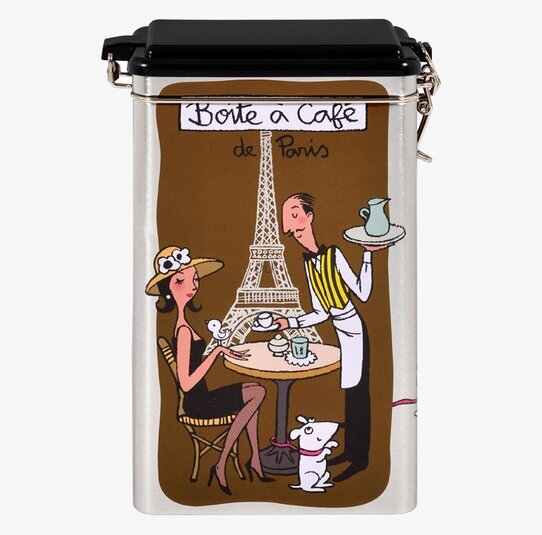 Bild av charmig kaffeburk med Paris-motiv