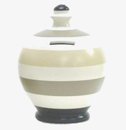 Foto av sparbössa med jordnära ränder och klassisk design