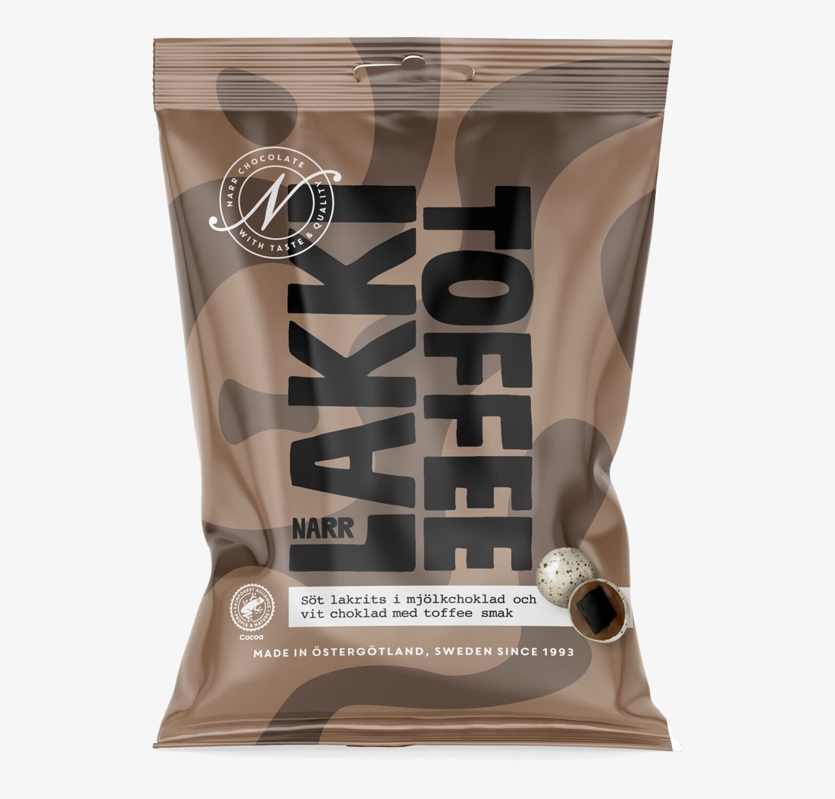 Lakki Toffee från Narr Chocolate, söt lakrits i choklad