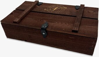 Bild av elegant rektangulär trälåda med rustik design