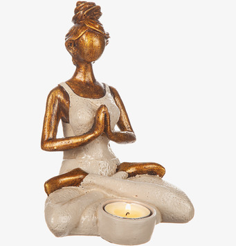 Bild av stilren ljushållare i yogainspirerad design