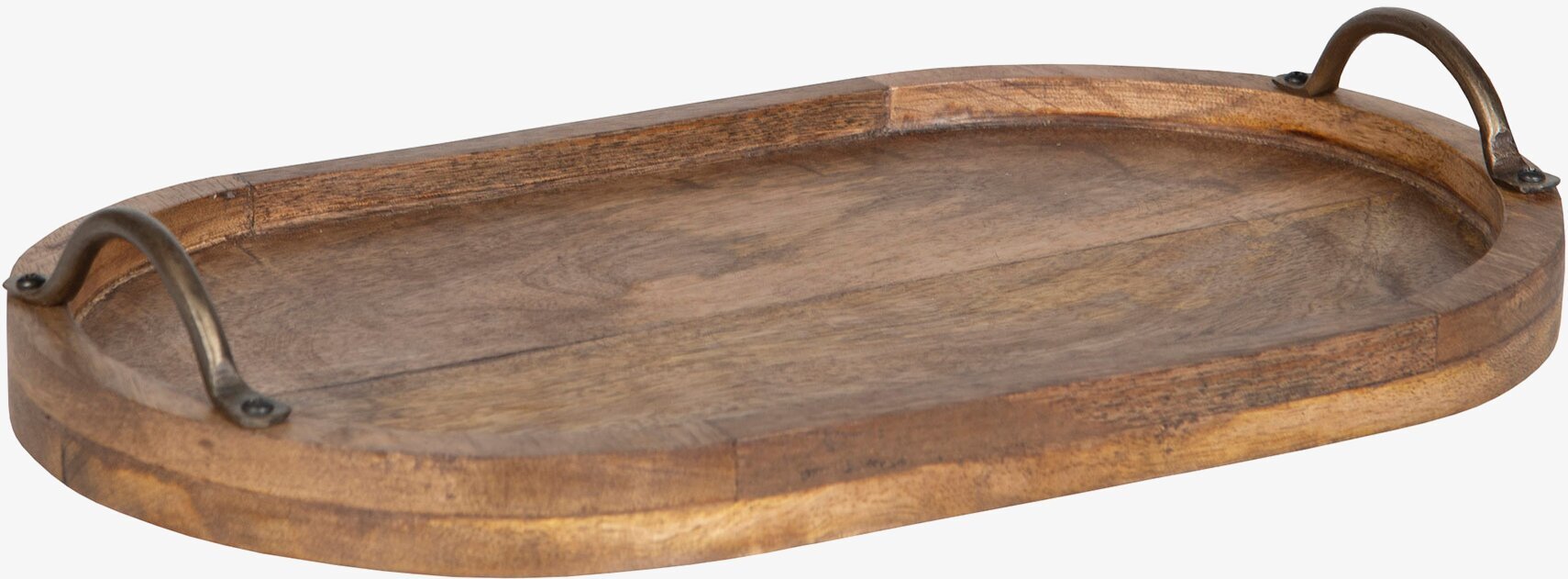 Bricka Trä Brun från A Lot Decoration med metallhandtag