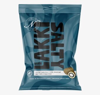 Foto av stilfull förpackning med lakrits och choklad