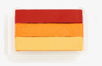 Bild av mångsidig ansiktsfärg i tre färgblock