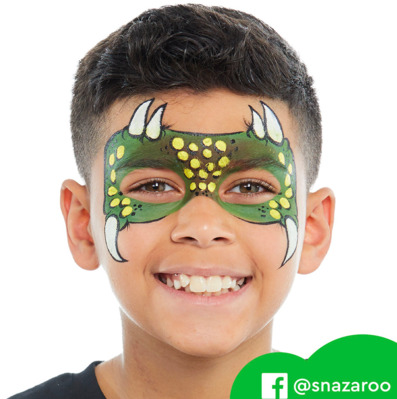 Foto: Kreativ ansiktsmålning med dinosaurietema