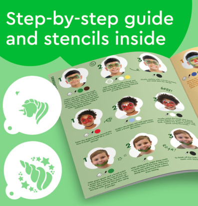 Bild av färgglad broschyr med ansiktsmålningstips