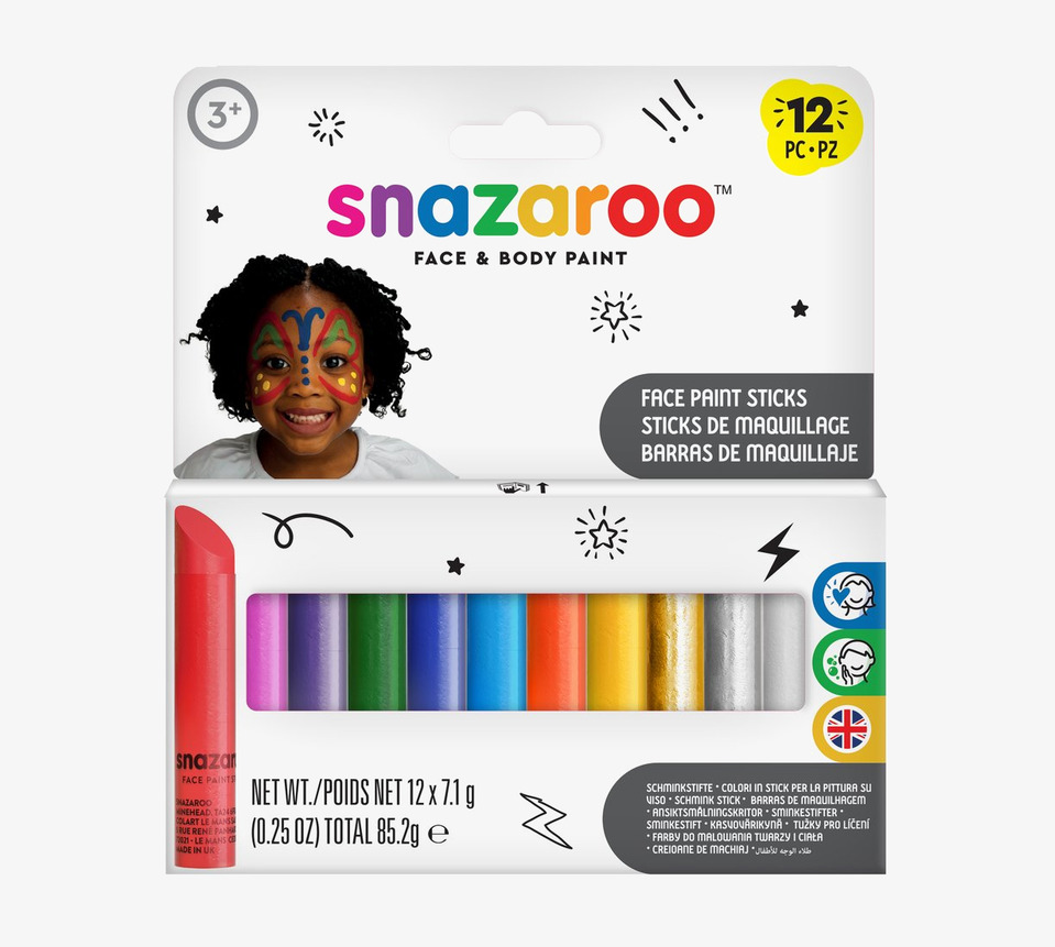 Ansiktsmålningskritor Snazaroo från Snazaroo i tolv färger