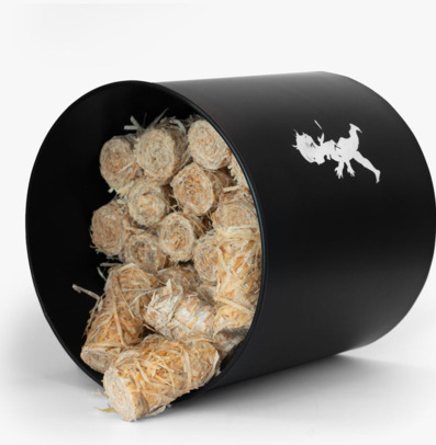 Bild av stilren förvaringsburk med träull