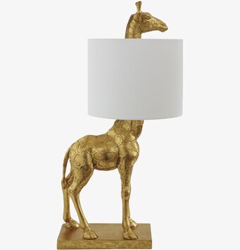 Bild av unik bordslampa med giraffdesign i guld