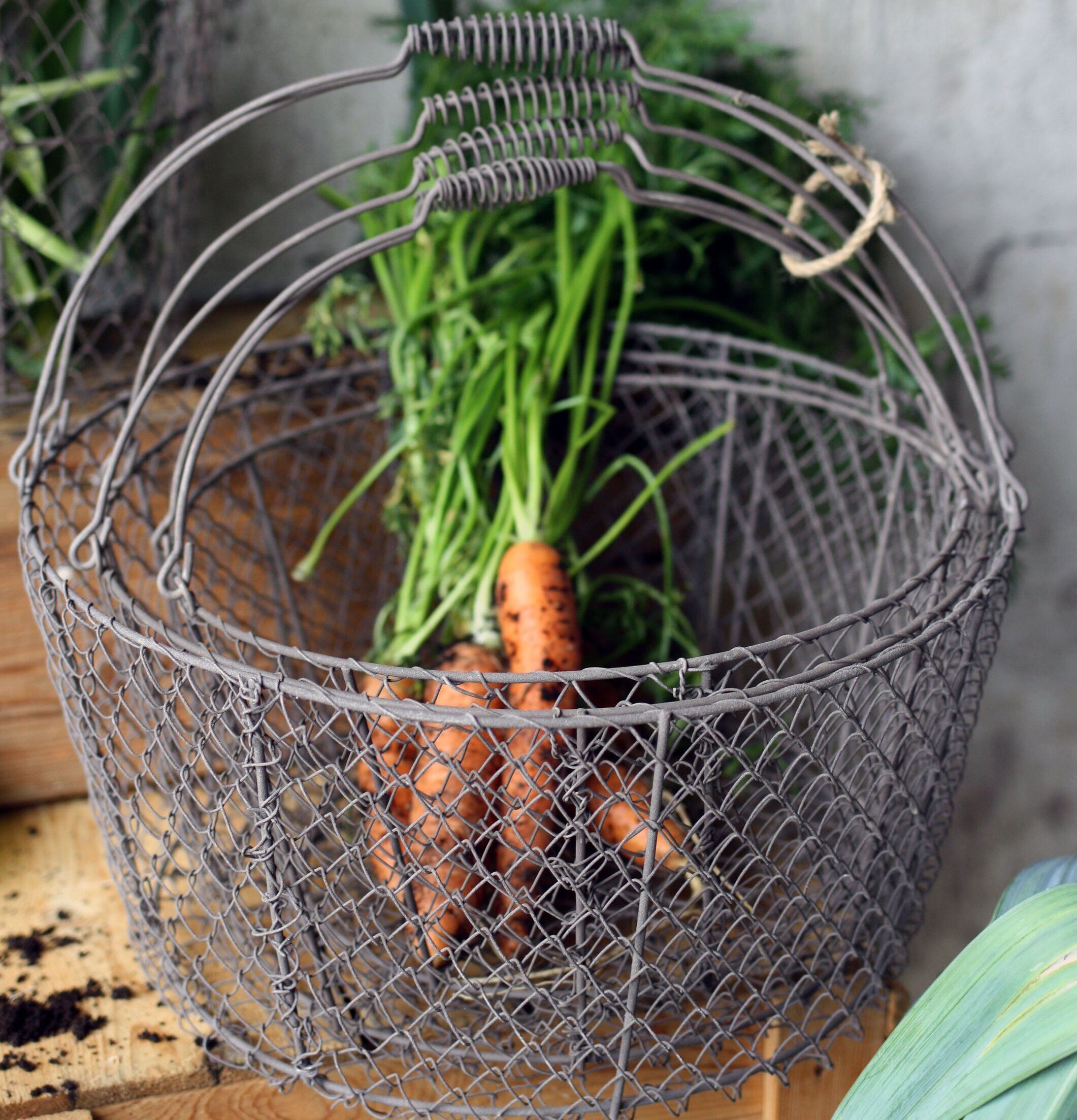 Nätkorg Set/3 Rund Med Handtag från Västanvinden förvaring