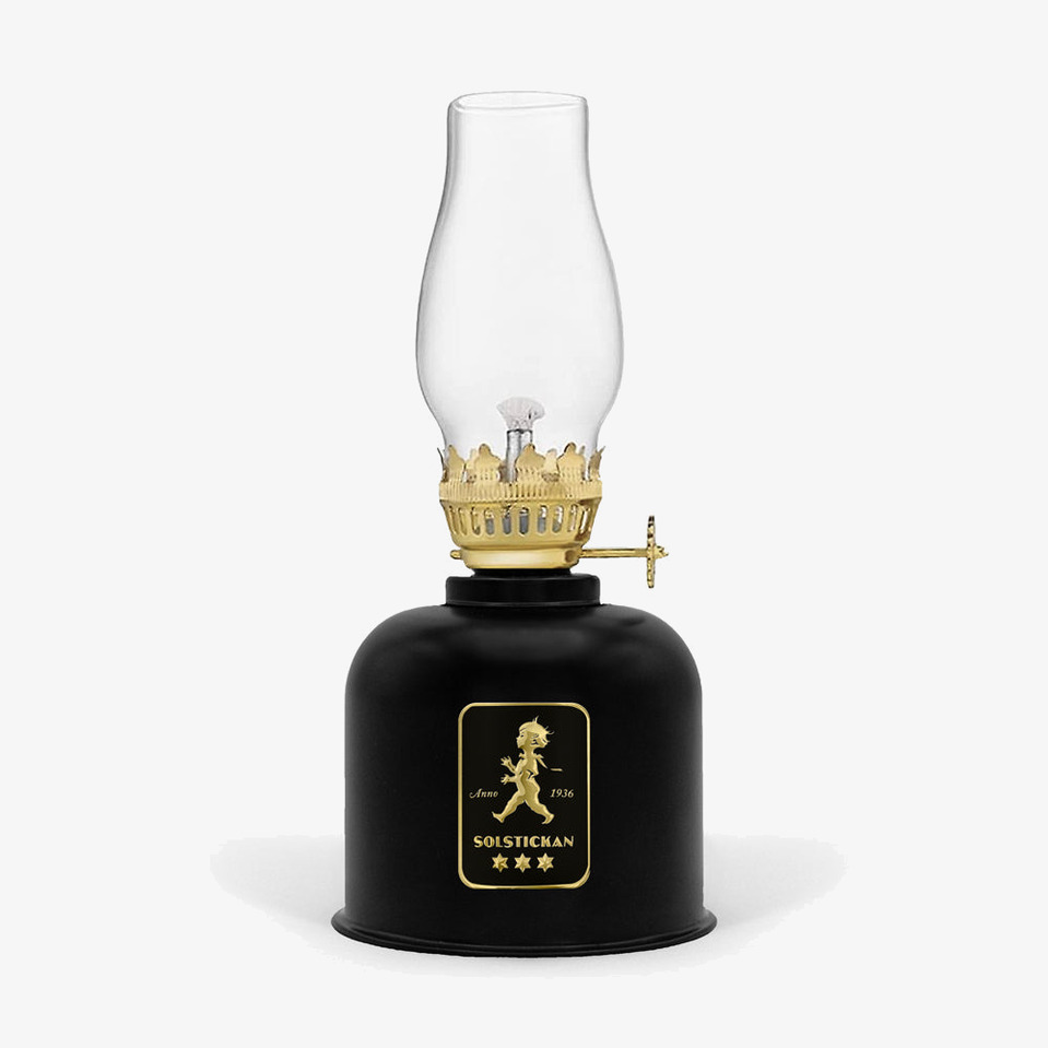 Fotogenlampa Svart/Guld från Solstickan med elegant design