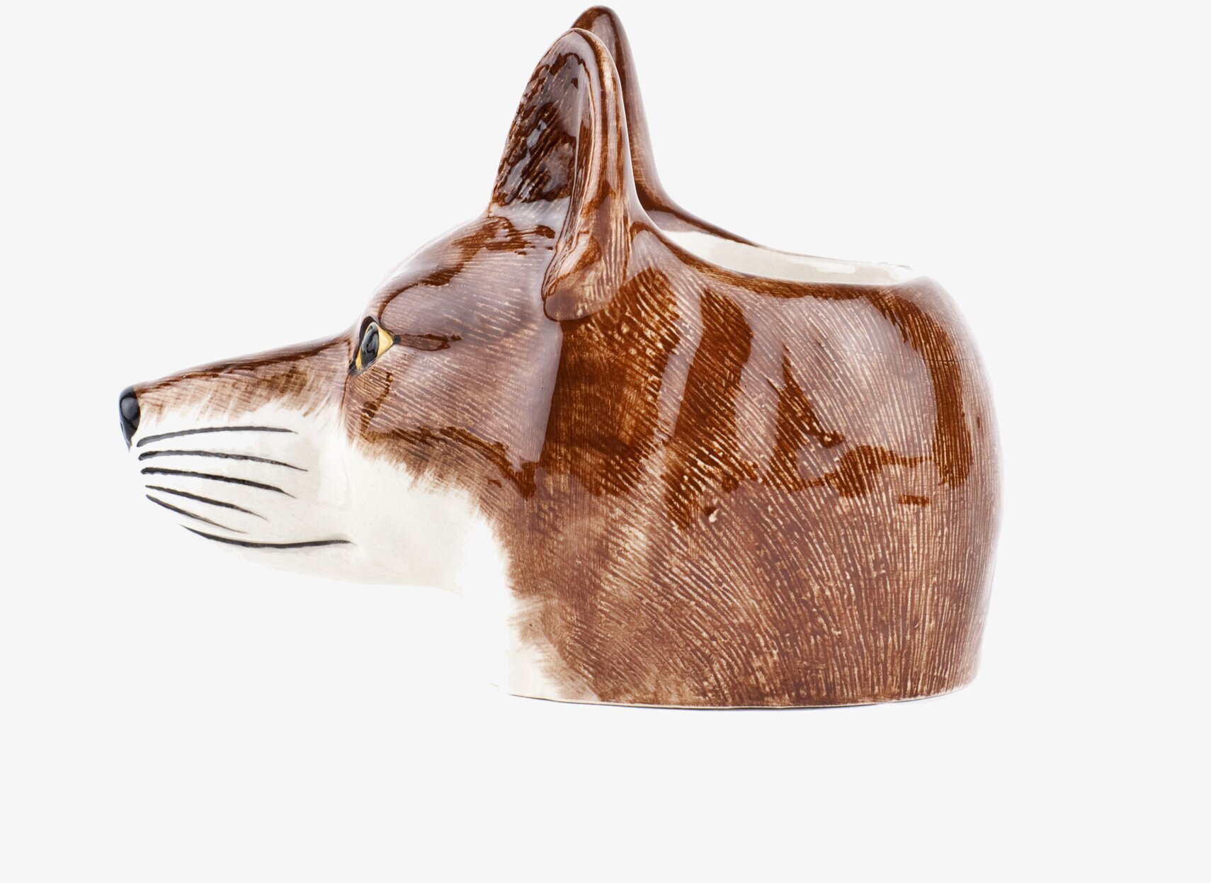 Äggkopp Räv från Quail Ceramics med detaljrik design