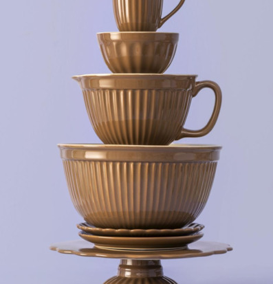 Bild av stilrena keramiska produkter i harmonisk ton