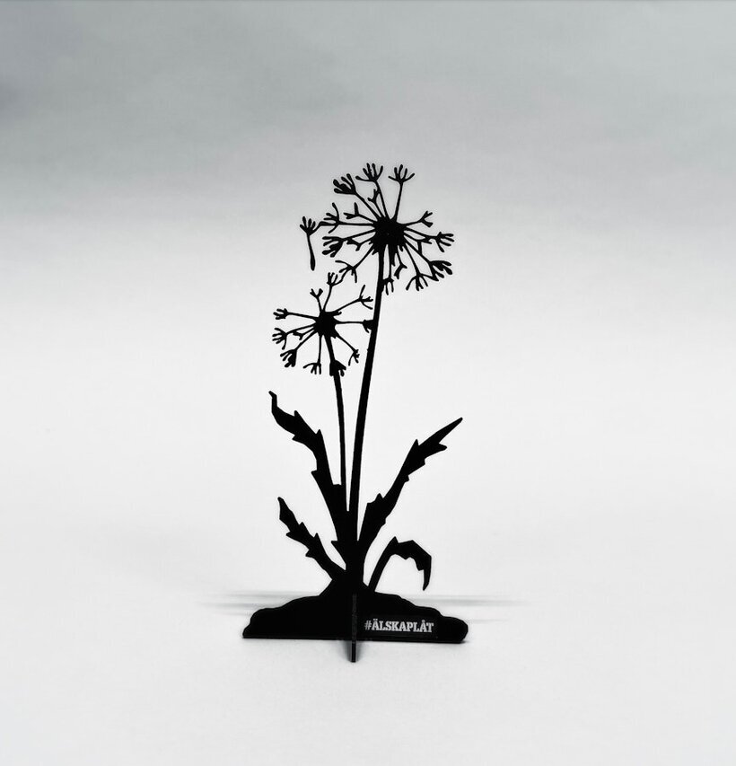 #ÄlskaPlåt Maskros Svart från Älskaplåt i siluettform