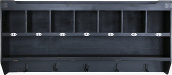 Bild av elegant och funktionell antiksvart vägghylla