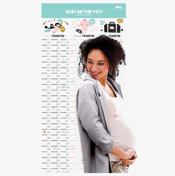 Bild av graviditetens resa med nedräkningskalender