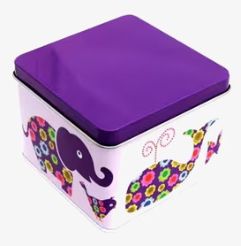 Bild av färgglad och lekfull liten box med djurmotiv